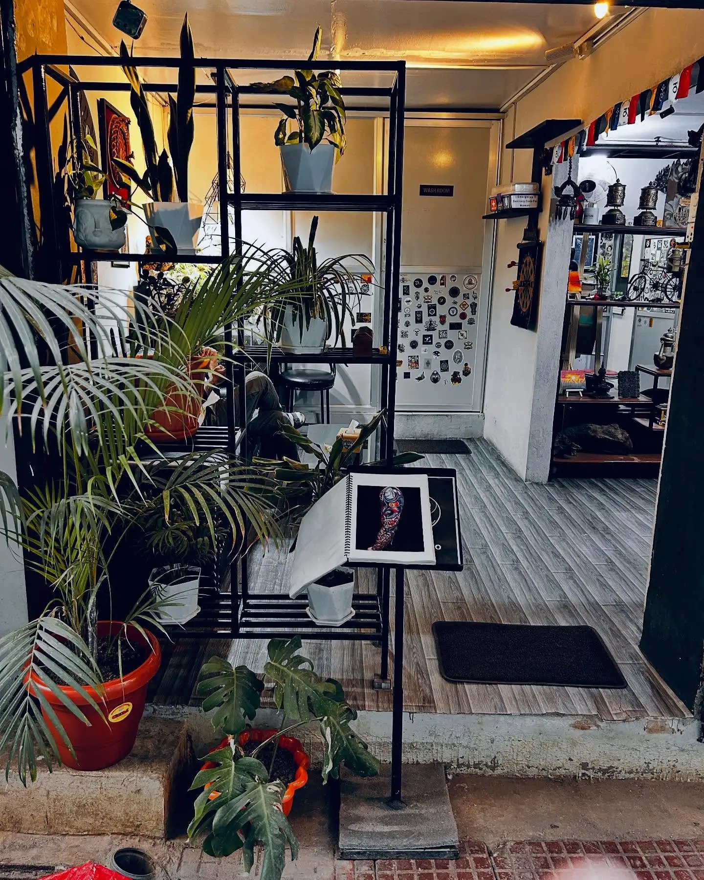 Tattoo studio interior in Thamel, Kathmandu